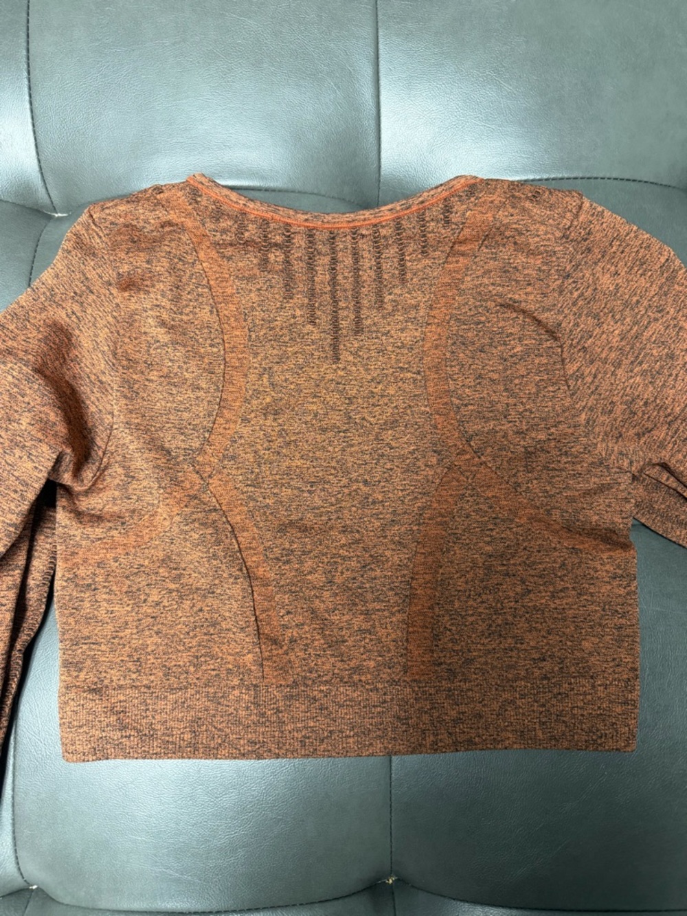 Seamless Long Sleeve Cropped Top - Rust - Picture 3 of 3